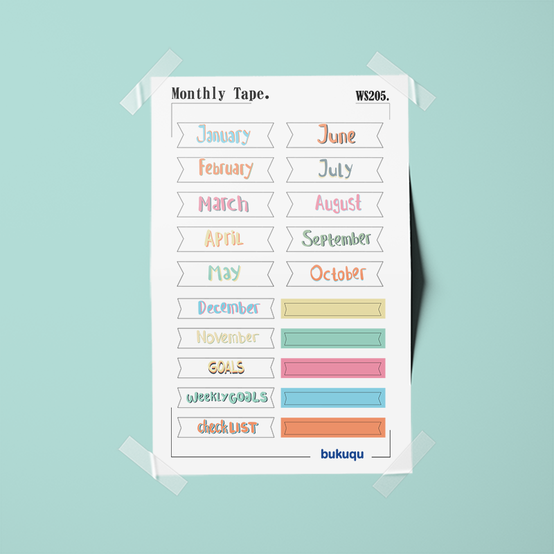 Stiker Monthly Tape by bukuqu