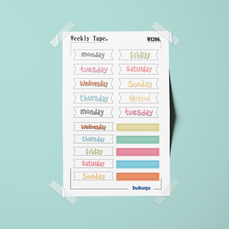 Stiker Weekly Tape by bukuqu
