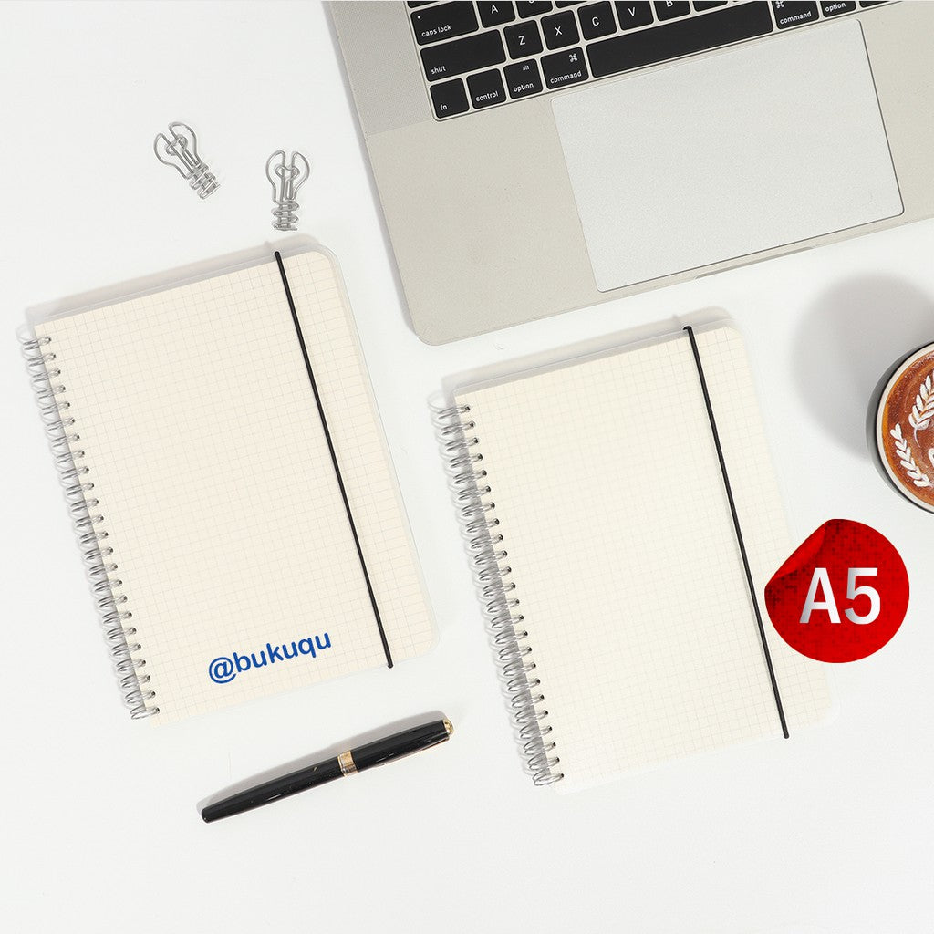 Notebook Spiral Mika A5 - Grid/Dotted - Cream Paper by bukuqu