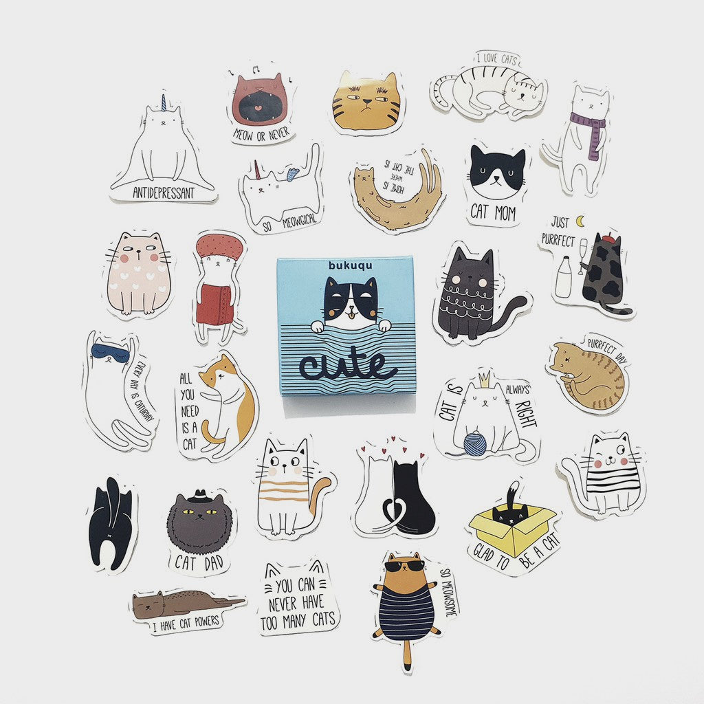 Stiker Journal Cute Cat by bukuqu