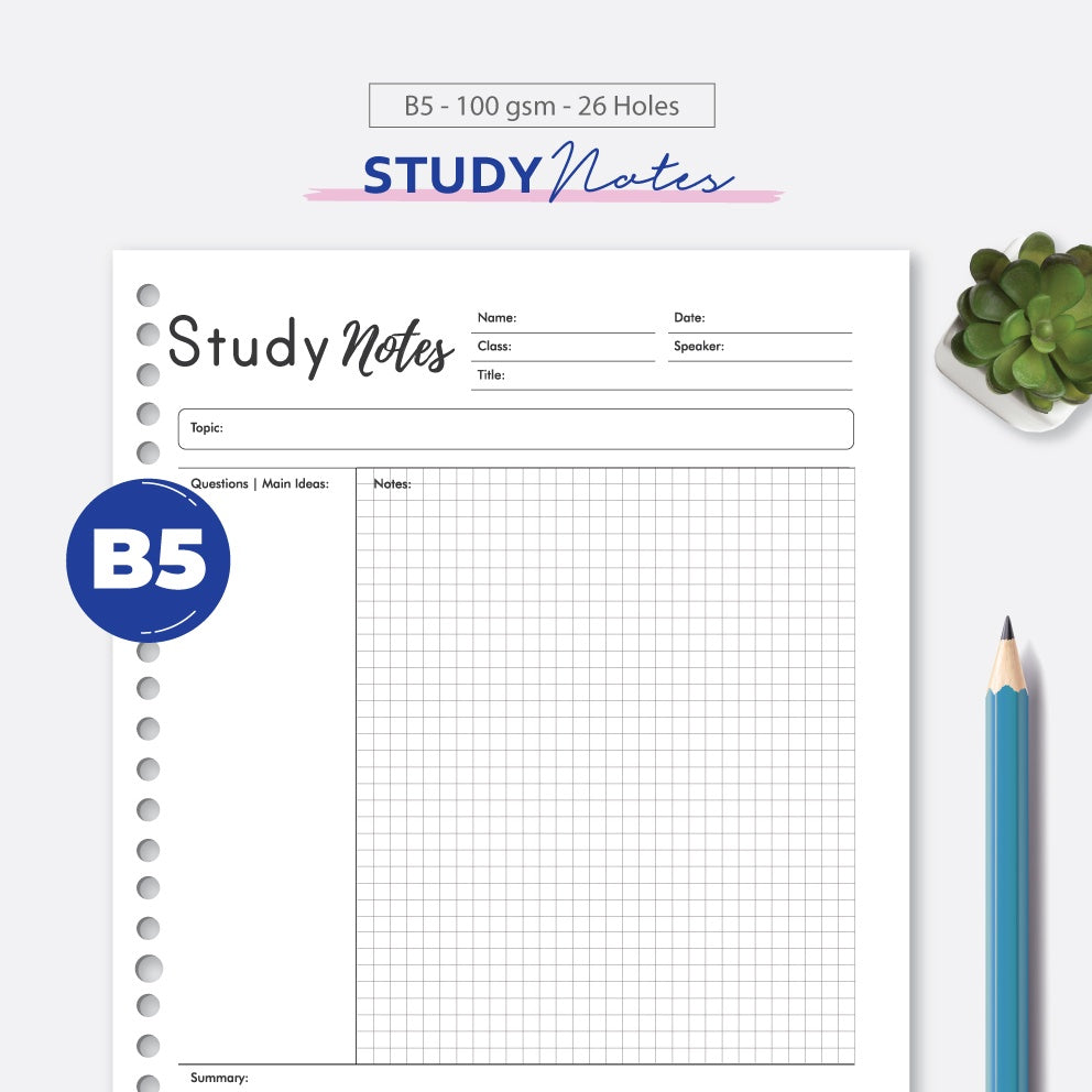 Loose Leaf B5 Study Notes by bukuqu