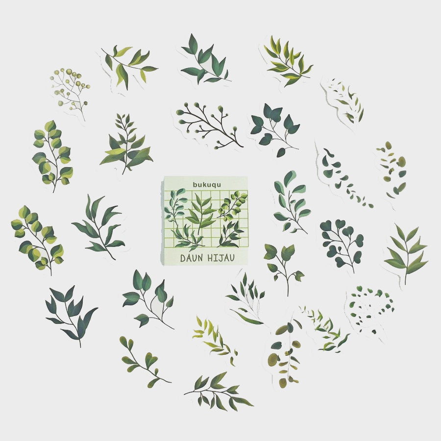 Stiker Journal Daun Hijau by bukuqu