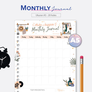 Loose Leaf A5 Monthly Journal 2022 by bukuqu