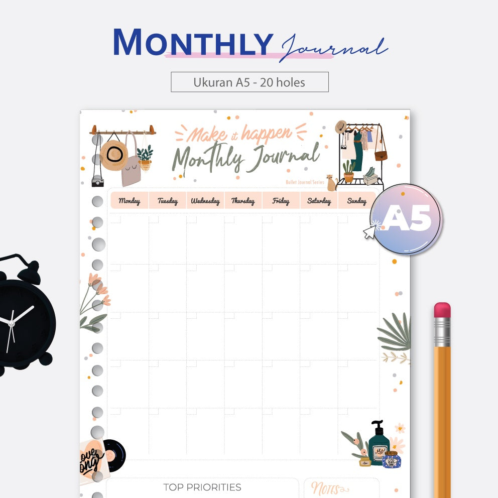 Loose Leaf A5 Monthly Journal 2022 by bukuqu