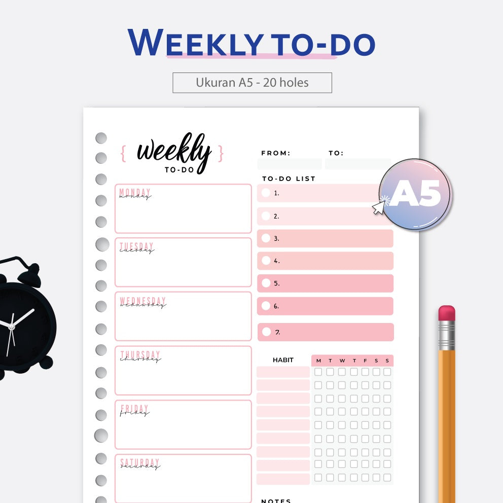 Loose Leaf A5 Weekly To do by bukuqu