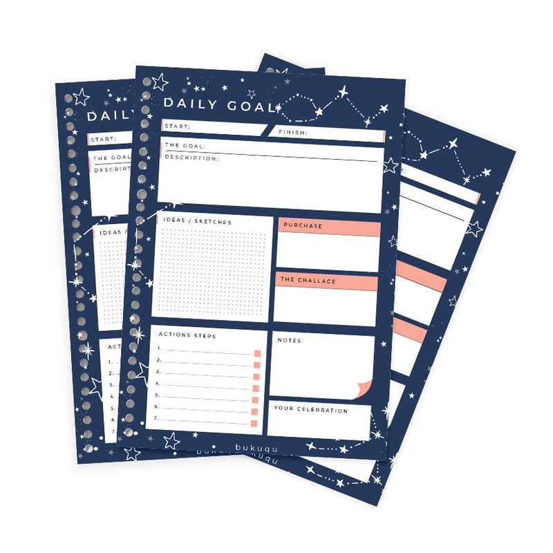 Loose Leaf B5 Daily Goals Full Color by bukuqu