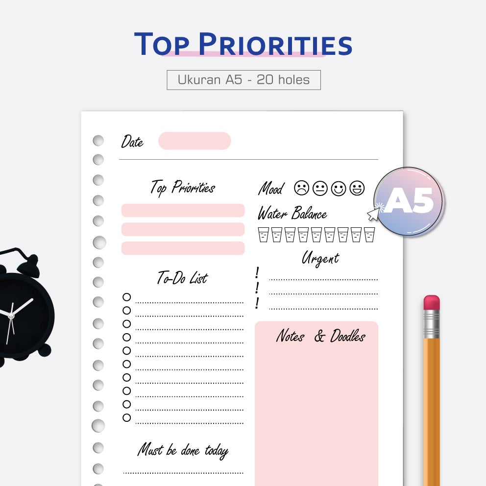 Loose Leaf A5 Top Priorities by bukuqu