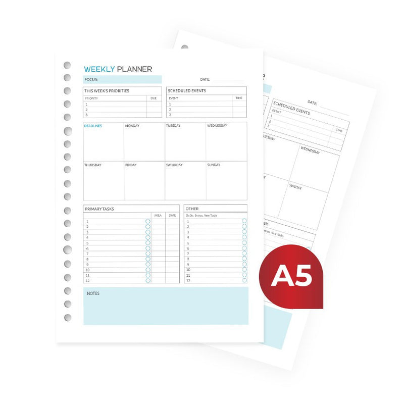 Loose Leaf A5 Weekly Planner Focus by bukuqu